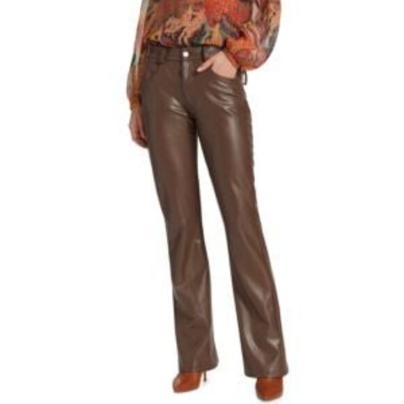 NWT A.L.C. Freddie Faux Leather Pant Boot Cut Cognac 8 MSRP $395 - Picture 2 of 7
